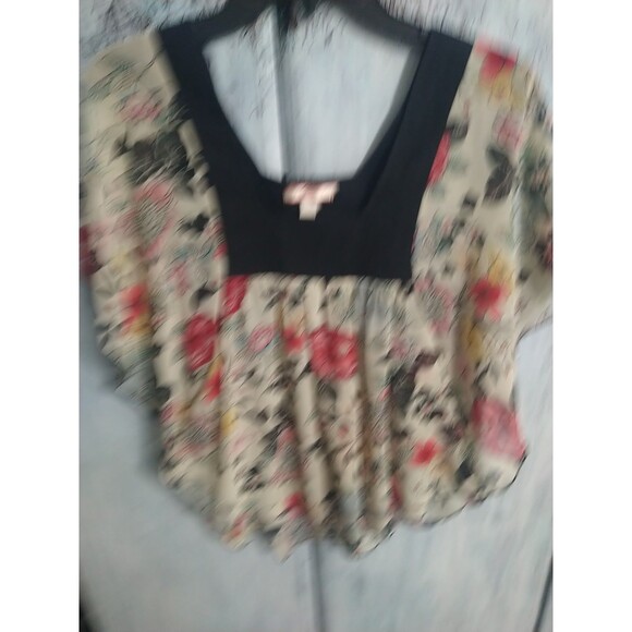 Lux Floral Sheer Blouse Small Boho Y2K Feminine Cottage Cire - Picture 6 of 9